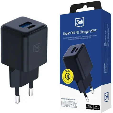 3mk Hyper GaN síťová nabíječka 20 W černá