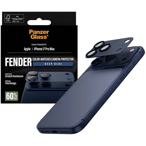 PanzerGlass FENDER Apple iPhone 17 Pro Max modrý ochranný hliníkový prvek fotoaparátu