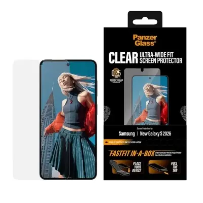 PanzerGlass Samsung Galaxy S26 s bezprašným aplikačním boxem