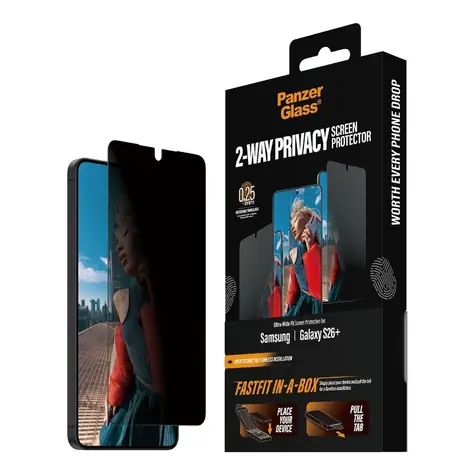 PanzerGlass Privacy Samsung Galaxy S26+ s bezprašným aplikačním boxem