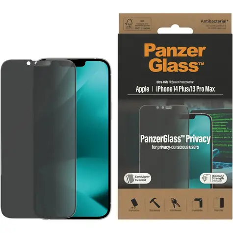 PanzerGlass Privacy Apple iPhone 14 Plus/13 Pro Max s instalačním rámečkem