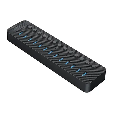 Orico CT2U3-13AB USB HUB s vypínači černá / 13x USB-A 3.0 / kabel USB-A - USB-B 1m