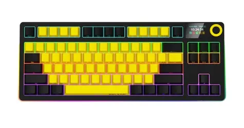 Rozbaleno - Lorgar KBP70TKLW (CZ&SK) žlutá / bezdrátová herní klávesnice 75% / CZ&SK / 2.4GHz / BT 5.0 / RGB / rozbaleno