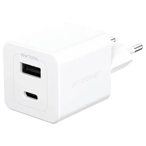 PanzerGlass empower nabíječka Turbo GaN / 35 W / 1x USB-C / 1x USB-A / bílá