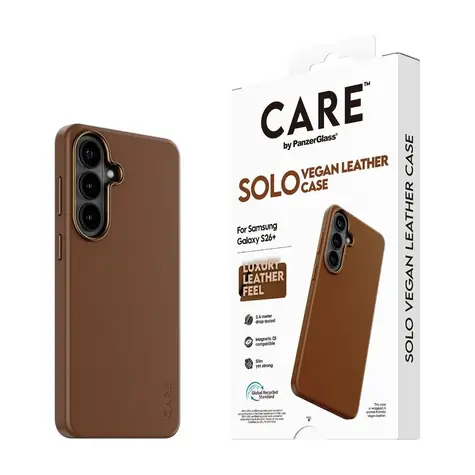 PanzerGlass CARE kryt Samsung Galaxy S26+ SOLO Qi hnědá veganská kůže
