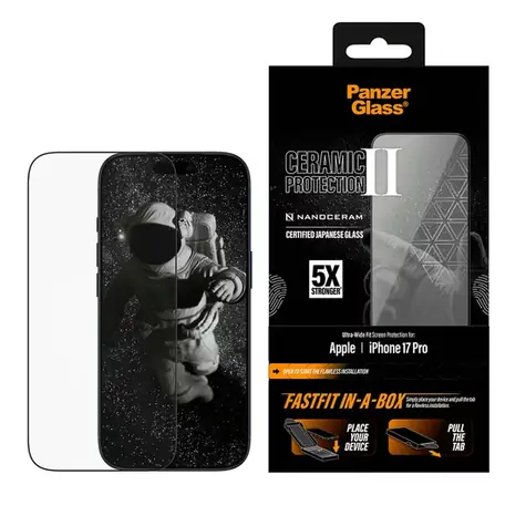 PanzerGlass Ceramic II Apple iPhone 17 Pro s bezprašným instalačním boxem