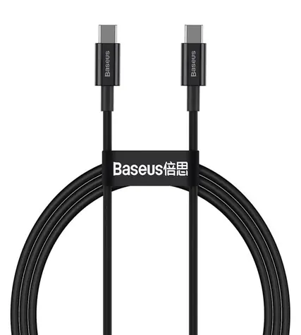 Rozbaleno - Baseus CATYS-B01 Kabel USB-C (M) - USB-C (M) 1 m černá / 100W / rozbaleno