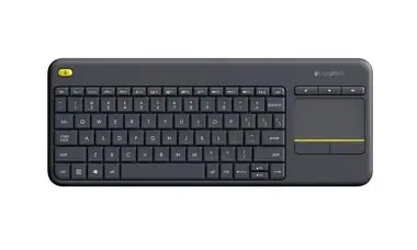 Rozbaleno - Logitech Wireless K400 Plus CZ černá / Bezdrátová klávesnice / Touchpad / USB / CZ layout / rozbaleno