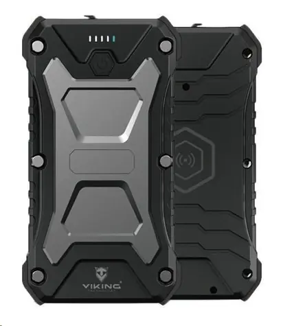 Viking SKADI1 10000mAh černá / Power banka / bezdrátové nabíjení / USB-C / USB-A