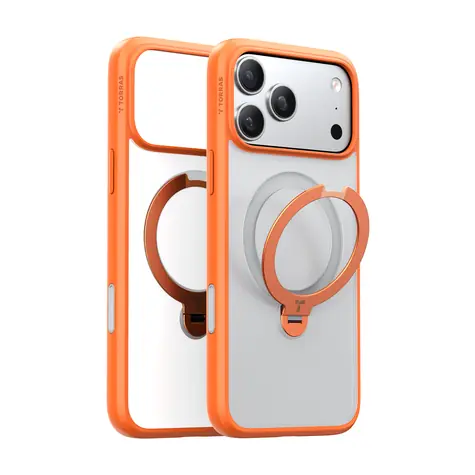 Torras Ostand Q3 Spin Case Ochranné pouzdro pro Apple iPhone 17 Pro Max oranžová