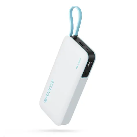 Cuktech CUKP200NGLLG PowerBanka 55W bílá / 20000mAh / USB-C / USB-A / USB-C kabel