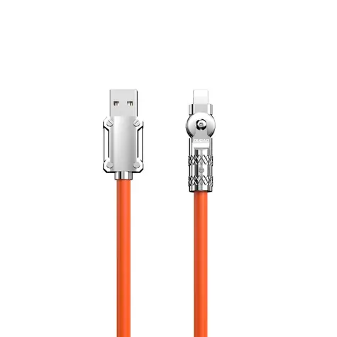 Dudao Datový kabel  L24AL / USB-A / Lightning úhlový kabel s otočením o 180° 30W / 1 m / oranžová