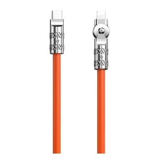 Dudao Datový kabel  L24CL / USB-C / Lightning úhlový kabel s otočením o 180° 30W / 1 m / oranžová
