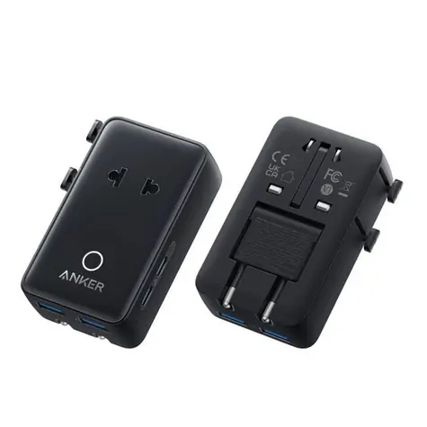 Anker Nano černá / Cestovní nabíjecí stanice / 20 W / 2xUSB-C / 2xUSB / s adaptéry pro zásuvky UK/US/AU/EU