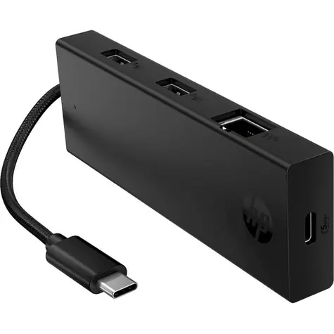 HP Portable USB-C Hub černá /1x  USB-C / 2x USB-A / 1x LAN GbE