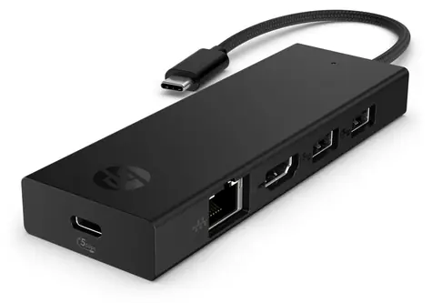 HP Portable USB-C Hub černá / dokovací stanice / HDMI / 2x USB 3.2 / RJ45 / 65 W