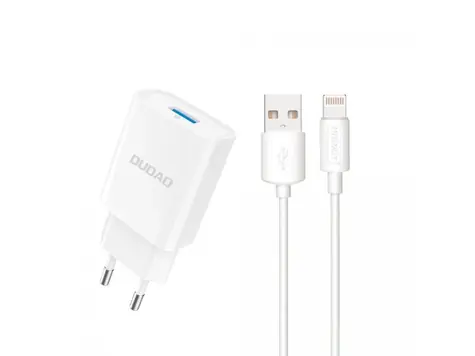 Dudao A4EU síťová nabíječka s kabelem Lightning bílá / USB-A / 10W / 5V / 2.1A