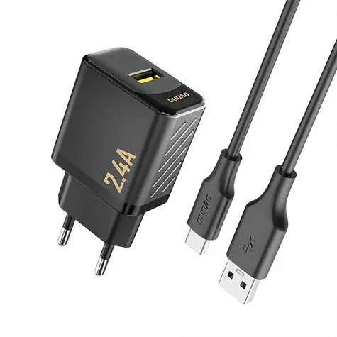 Dudao A23TEU síťová nabíječka černá / USB-A / USB-C / 2.4A