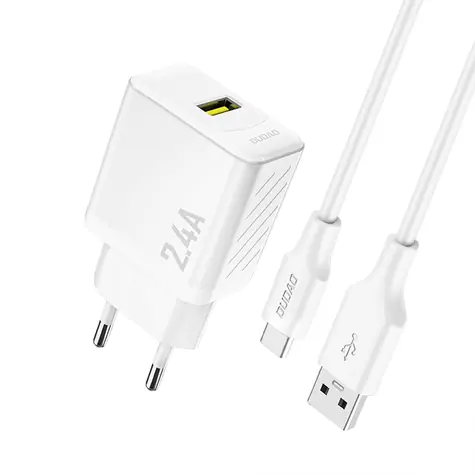Dudao A23TEU síťová nabíječka bílá / USB-A / USB-C / 2.4A