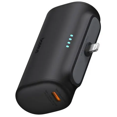 Rozbaleno - Baseus Compact 5000mAh 20W Lightning černá / Powerbanka / 1x Lightning(M) / 1xUSB-C(F) / rozbaleno
