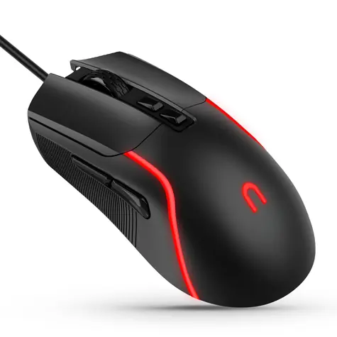 Niceboy M310 černá / Herní optická myš / 7200 DPI / USB-A / podsvícení / 1.5m