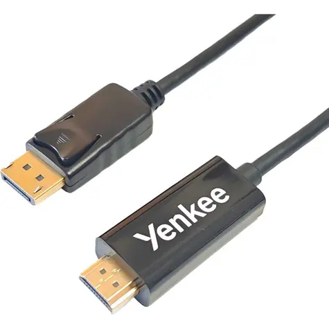 Rozbaleno - YENKEE YCH 415 Kabel HDMI 1.4 (M) - Display Port (M) 2 m černá / 4K/30Hz / 10.2 GB/s / 48 bit / rozbaleno
