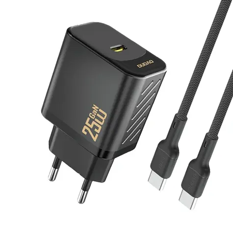 Dudao A27CEU síťová nabíječka s kabelem černá / USB-C / 25W