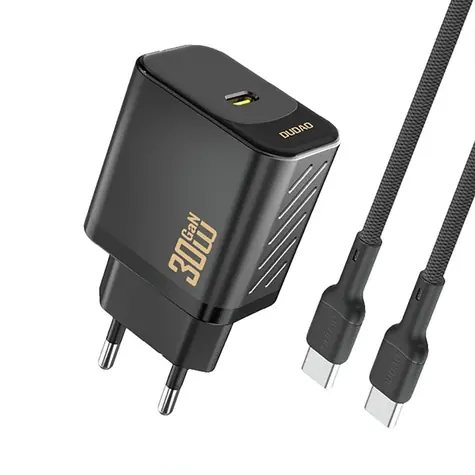 Dudao A27PCEU síťová nabíječka s kabelem černá / USB-C / 30W