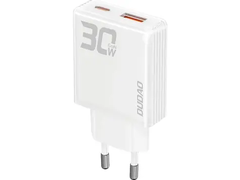 Dudao A30EU síťová nabíječka bílá / USB-A / USB-C / 30W