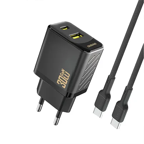 Dudao A27TCEU síťová nabíječka s kabelem bílá / USB-A / USB-C / 30W