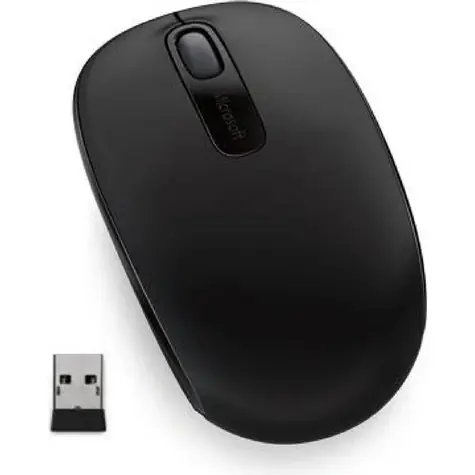 Rozbaleno - Microsoft 1850 černá / bezdrátová optická myš / 1000dpi / USB / 2 tlačítka / rozbaleno