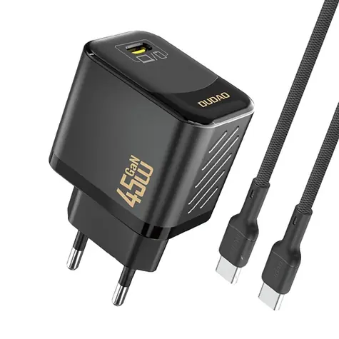 Dudao A28C síťová nabíječka s kabelem černá / USB-C / 45W
