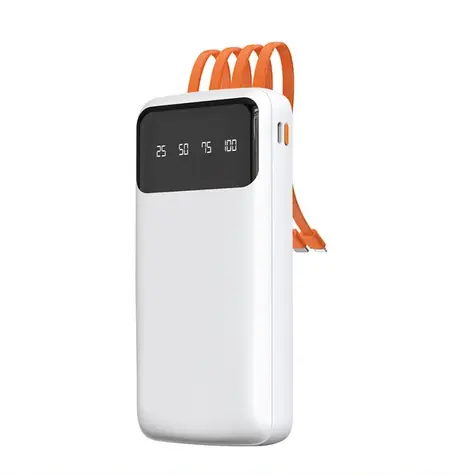 Dudao K6Pro 10000mAh bílá / Powerbanka / USB-C kabel / Lighting