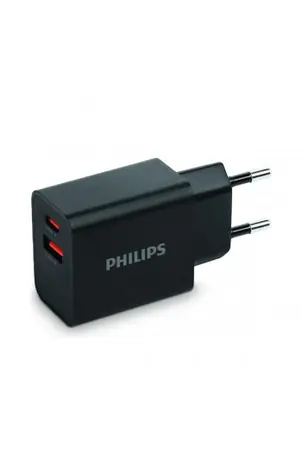 Philips Síťová dualní nabíječka s Power Delivery 20W / 1x USB-C (F) + 1x USB-A (F)