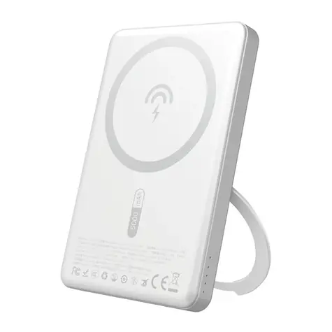 Dudao K28S 5000mAh stříbrná / Powerbanka / USB-C / MagSafe / Stojánek / 20W