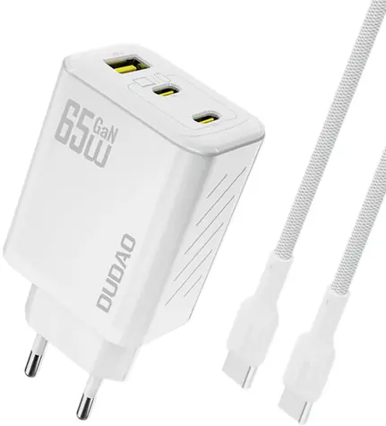 Dudao A29C síťová nabíječka s kabelem bílá / USB-C / 65W