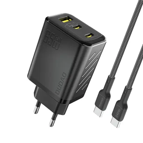 Dudao A29C síťová nabíječka s kabelem černá / USB-C / 65W