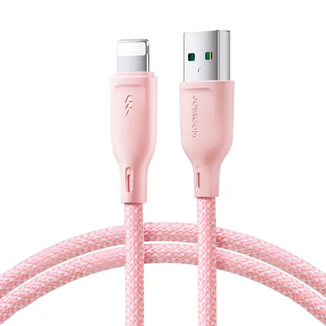 Joyroom Multi-Color Series S-A34 Nabíjecí kabel USB-A (M) - Lightning (M) 3A 1m růžová