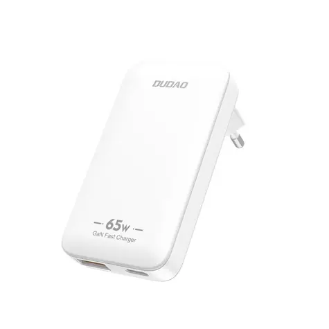 Dudao A65Q / Cestovní nabíječka do zásuvky ultratenká / USB-A / USB-C / 65W / bílá