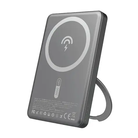 Dudao K28S 5000mAh šedá / Powerbanka / USB-C / MagSafe / Stojánek / 20W