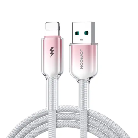 Joyroom S-A42 Crystal-Clear Series Nabíjecí kabel USB-A (M) - Lightning (M) 3A 1.2m bílá
