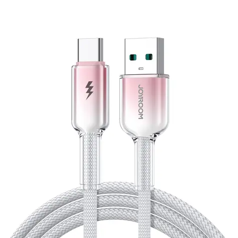 Joyroom S-A42 Crystal-Clear Series Nabíjecí kabel USB-A (M) - USB-C (M) 3A 1.2m bílá