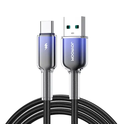 Joyroom S-A42 Crystal-Clear Series Nabíjecí kabel USB-A (M) - USB-C (M) 3A 1.2m černá