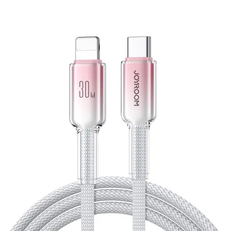 Joyroom S-A42 Crystal-Clear Series Nabíjecí kabel USB-C (M) - Lightning (M) 30W 1.2m bílá