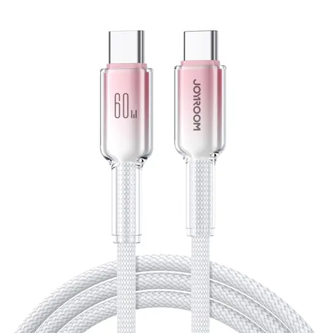 Joyroom S-A42 Crystal-Clear Series Nabíjecí kabel USB-C (M) - USB-C (M) 60W 1.2m bílá