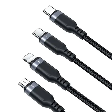 Joyroom S-A18 3in1 kabel USB-A - Lightning / USB-C / micro-USB 1.2m černá