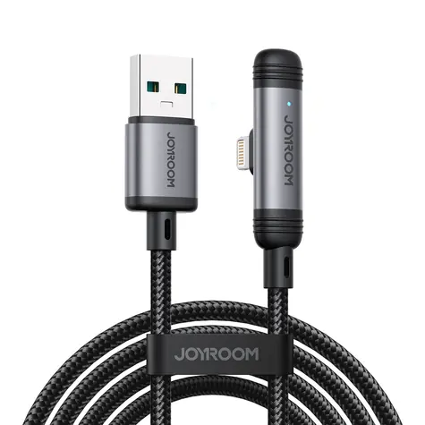 Joyroom S-A56 EnjoyX Series 90° Nabíjecí kabel USB-A (M) - Lightning (M) 3A 1.2m černá