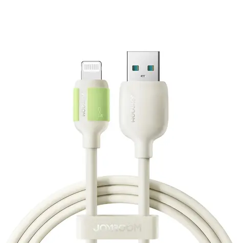 Joyroom S-A53 Nabíjecí kabel s fluorescenčním hrotem USB-A (M) - Lightning (M) 3A 2m béžová