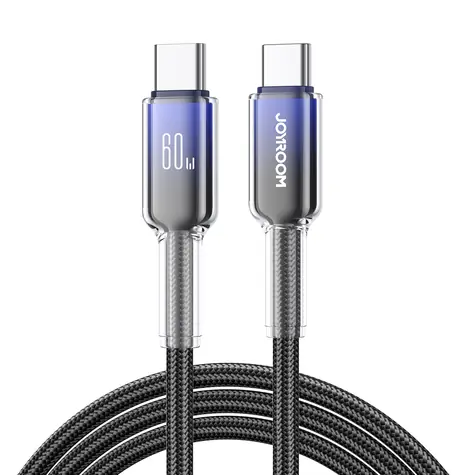 Joyroom S-A42 Crystal-Clear Series Nabíjecí kabel USB-C (M) - USB-C (M) 60W 1.2m černá