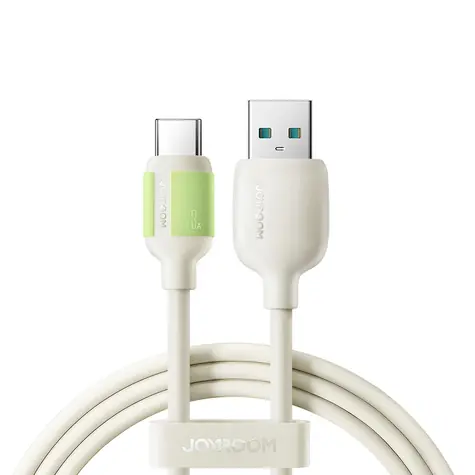 Joyroom S-A53 Nabíjecí kabel s fluorescenčním hrotem USB-A (M) - USB-C (M) 3A 1.2m béžová